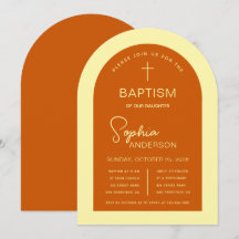 Baptism Arch Burnt Naranja Guión amarillo moderno