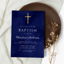 Baptism Boy Elegante acuarela azul real