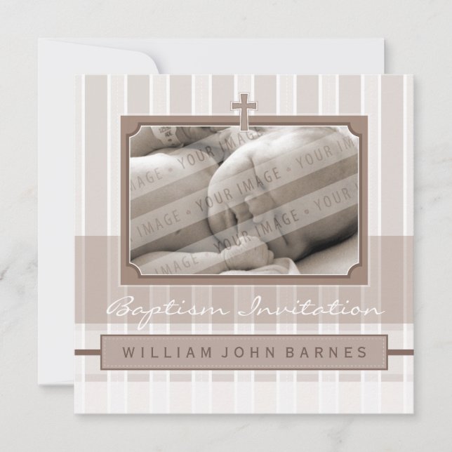 Invitación BAPTISM FOTOGRAFÍA INVITA :: 1SQ de diseño (Anverso)