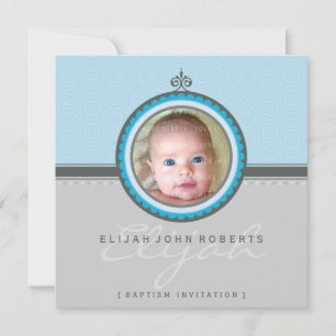 INVITACIÓN BAPTISM FOTOGRAFÍA INVITA :: 4 CUADROS CUADRADOS