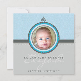 INVITACIÓN BAPTISM FOTOGRAFÍA INVITA :: 4 CUADROS CUADRADOS