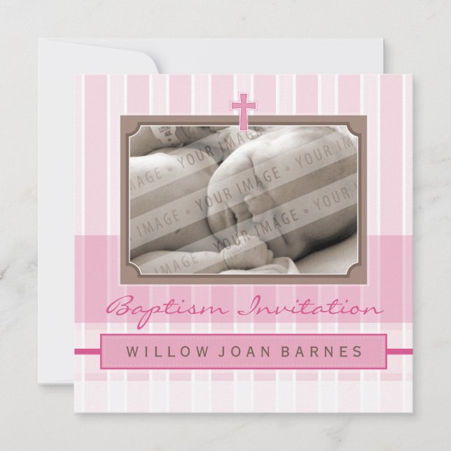 Invitación BAPTISM FOTOGRAFÍA INVITA :: estilizados 2SQ (Anverso)