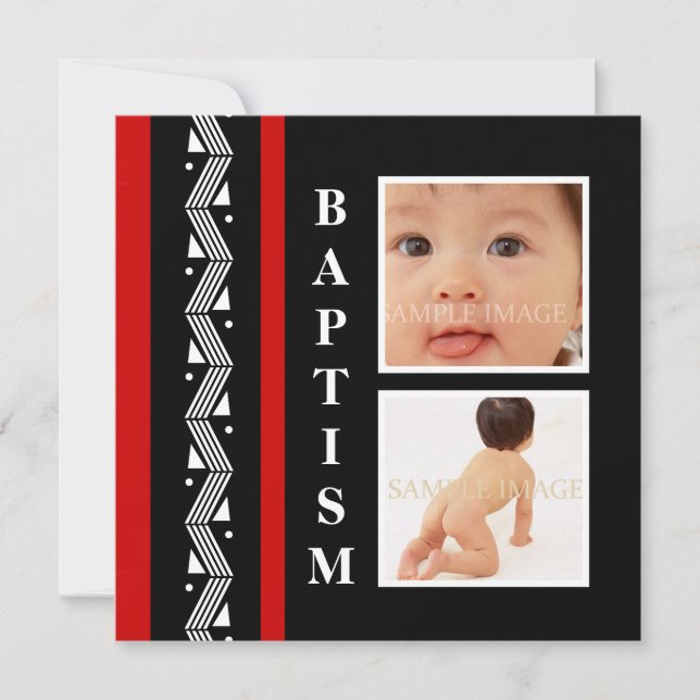 Invitación Baptism funky foto bebé PERSONALIZAR (Anverso)