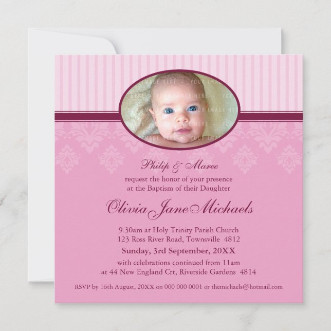 Invitación BAPTISM INVITA :: bendito 3SQ (Anverso)