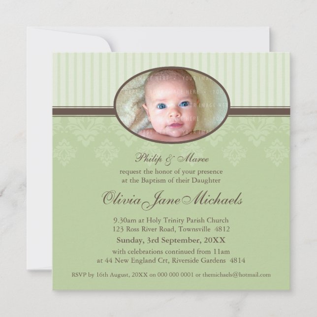 Invitación BAPTISM INVITA :: bendito 7SQ (Anverso)