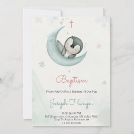 Invitación Baptism invitation in cute animal pastel theme 