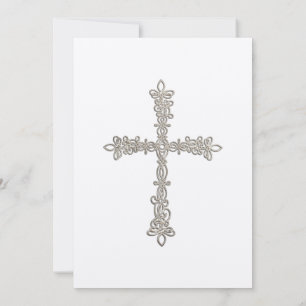 Invitación Baptism Silver Cross