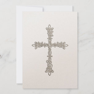 Invitación Baptism Silver Cross