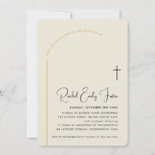Invitación BAPTISM texto curvo moderno modificable