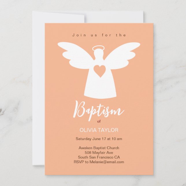 Invitación Baptismo Ángel de la Navidad (Anverso)