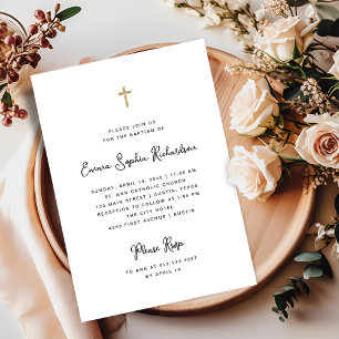 Invitación Baptismo blanco y negro dulce y caprichoso