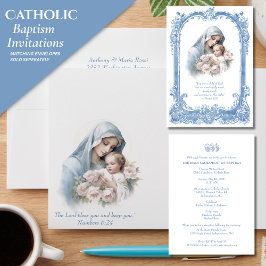 Invitación Baptismo católico Cristiando a María Jesús