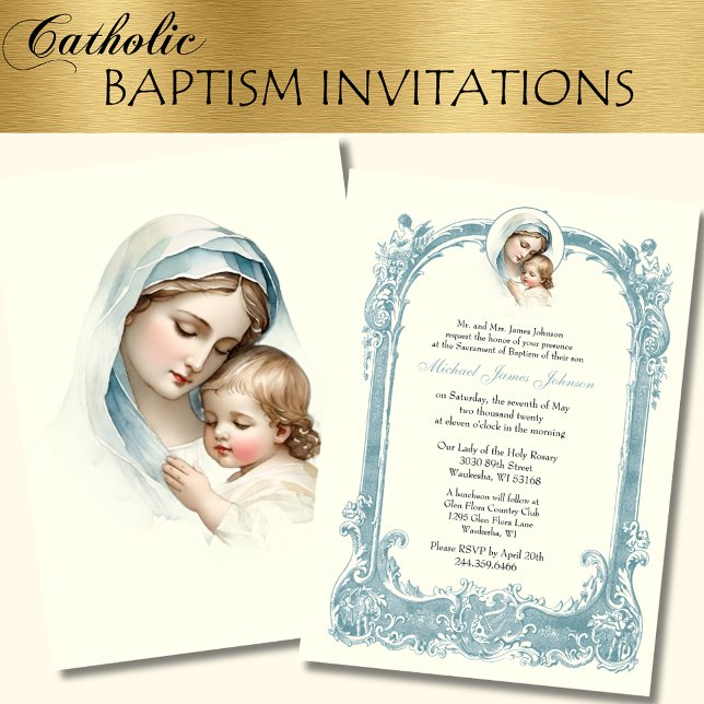 Invitación Baptismo católico Cristiando a María Jesús (Subido por el creador)