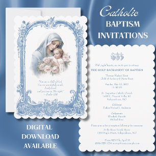 Invitación Baptismo católico Cristiando a María Jesús