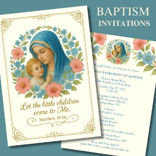 Invitación Baptismo católico Cristiando a María Jesús