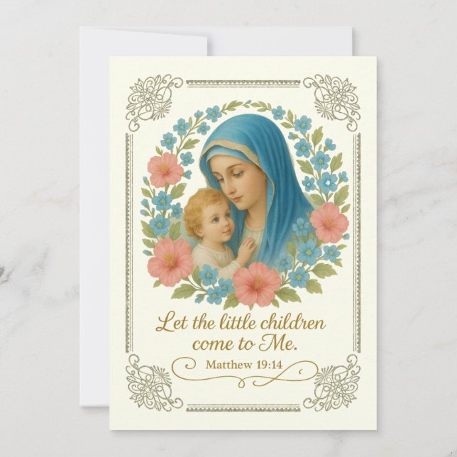 Invitación Baptismo católico Cristiando a María Jesús (Reverso)
