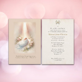 Invitación Baptismo Católico Infantil En Luz Suave