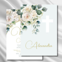 Baptismo Christening Soft Green Cross Religiosa