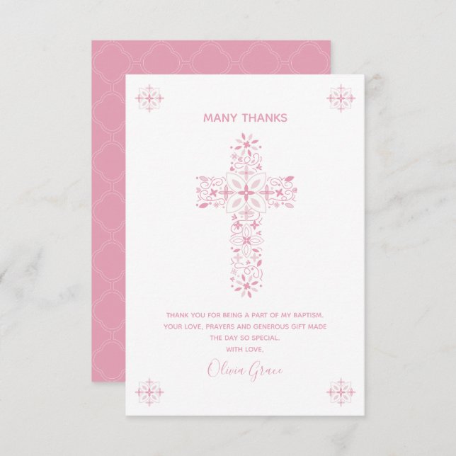 Invitación Baptismo, Christening Thank You Card - Personaliza (Anverso / Reverso)