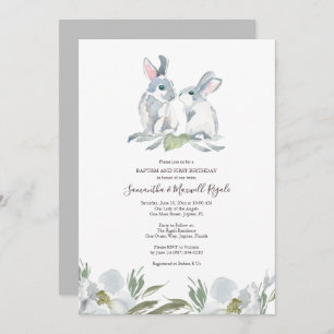 Invitación Baptismo conyugal y cumpleaños neutros por género