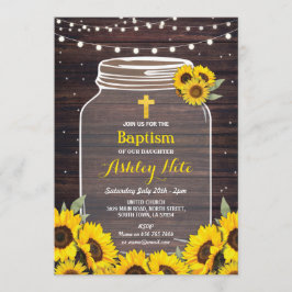 Invitación Baptismo cruzando la crianza Baby Jar Madera Giras