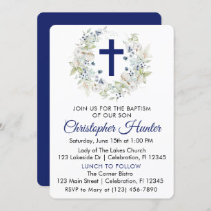 Invitación Baptismo de Blue Botanath Boy