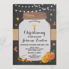 Invitación Baptismo de calabaza Cruz Caída Christening Wood J