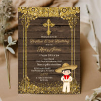 Baptismo de charro marrón y oro mexicano y tercer