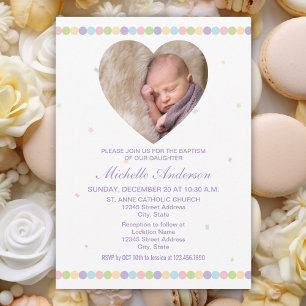 Invitación Baptismo de crianza neutra por foto de bebé