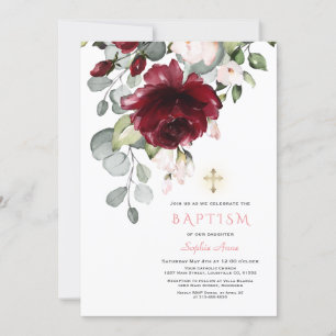 Invitación Baptismo de la Cruz de Oro de las Flores de Borgoñ