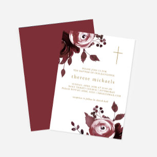 Invitación Baptismo de la Cruz Floral de Borgoña