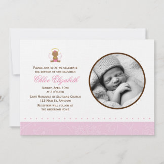 Invitación Baptismo de la foto de una niña dulce