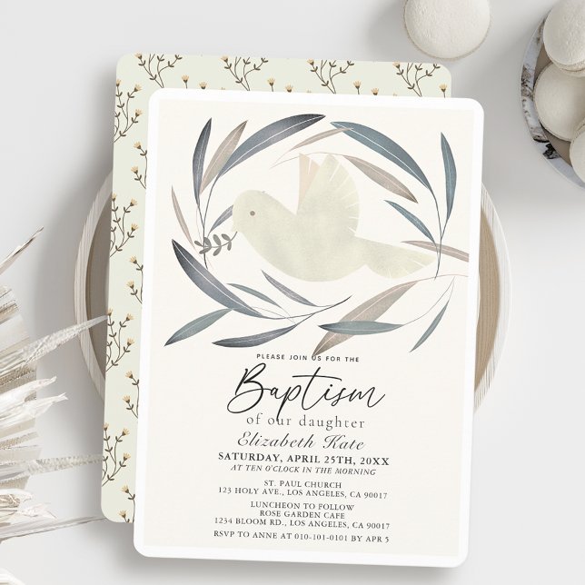 Invitación Baptismo de la rama de oliva blanca (Subido por el creador)