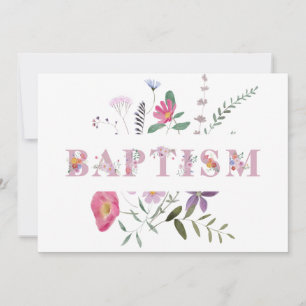 Invitación Baptismo de las letras florales