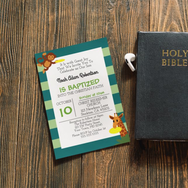 Invitación Baptismo de monos bonitos (Subido por el creador)