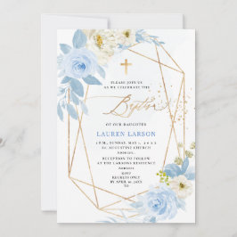 Invitación Baptismo de Rosas azules y polvorientos de ArtsApp