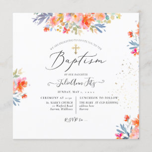 Invitación Baptismo de verano de PixDezines acuarela