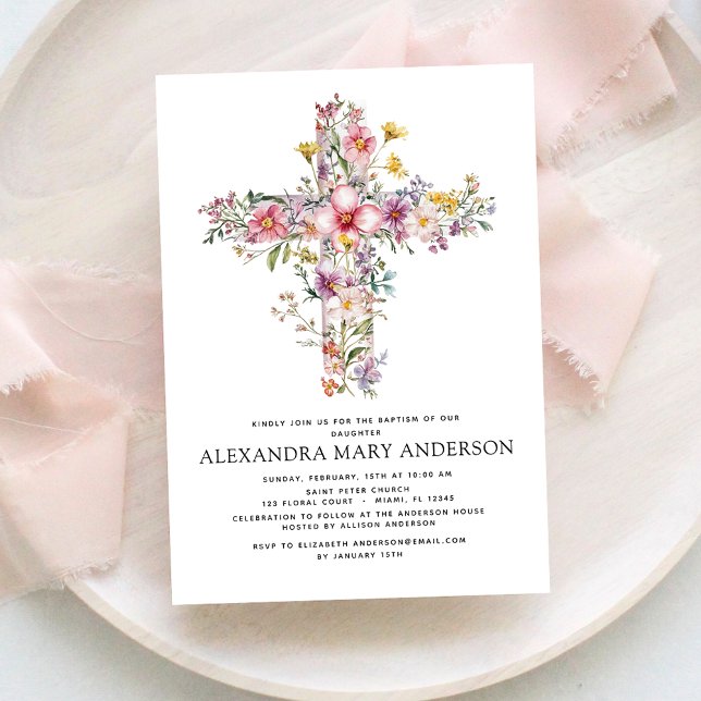 Invitación Baptismo Dusty Pink Rose Greeneration Eucalyptus (Subido por el creador)