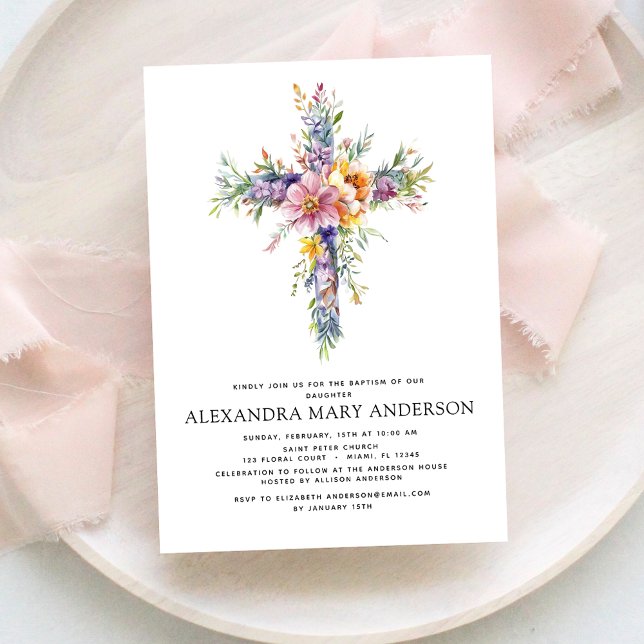 Invitación Baptismo Dusty Pink Rose Greeneration Eucalyptus (Subido por el creador)