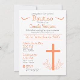 Invitación Baptismo en español Cute Bautizo Cross y salir I