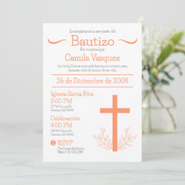 Invitación Baptismo en español Cute Bautizo Cross y salir I