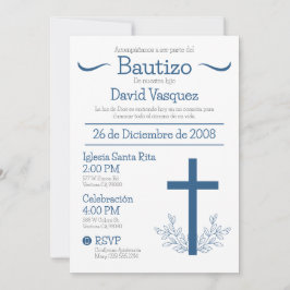 Invitación Baptismo en español Cute Bautizo Cross y salir I