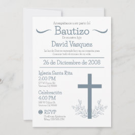 Invitación Baptismo en español Cute Bautizo Cross y salir I