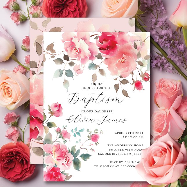 Invitación Baptismo en flor de Rubor (Subido por el creador)
