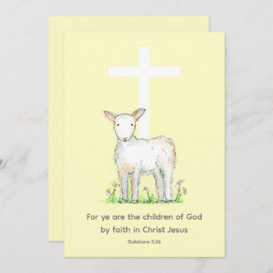 Invitación Baptismo Felicitaciones Galatians Scripture Lamb