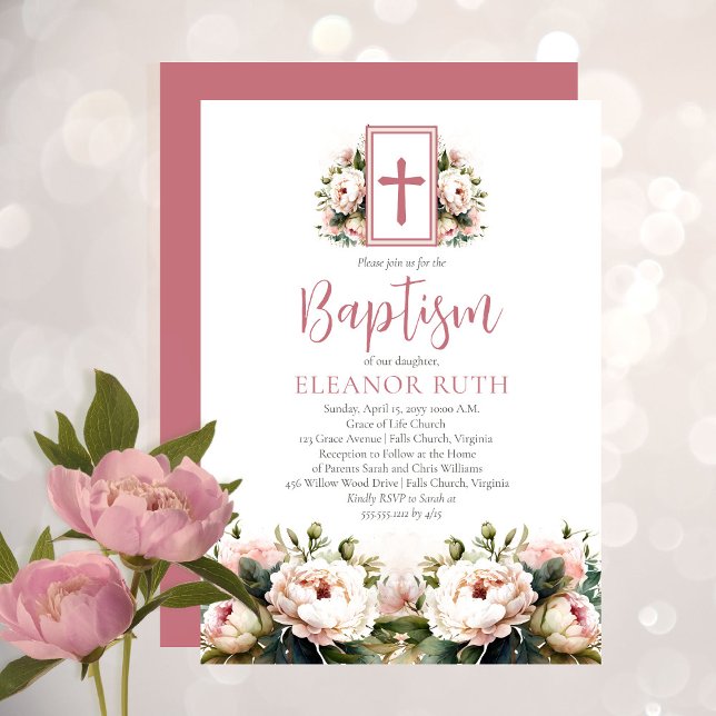 Invitación Baptismo floral Chica de la flor de los hongos de  (Subido por el creador)