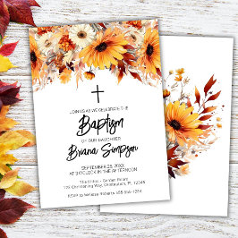 Invitación Baptismo floral de caída