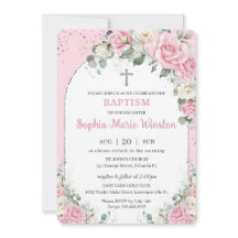 Baptismo floral plateado rosado floral floral