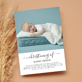 Invitación Baptismo fotográfico infantil Bebé niño o Chica cr