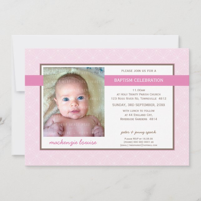 Invitación BAPTISMO FOTOGRÁFICO INVITA :: gloria 3L (Anverso)